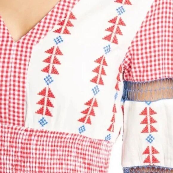 Area Stars Embroidered Sorrento V-Neck Dress XS - Picture 2 of 7